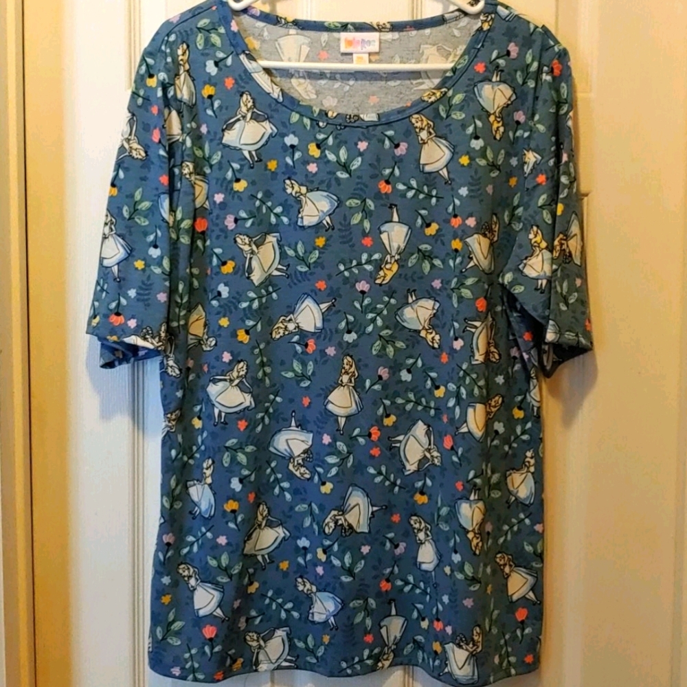 Lula Roe Disney Alice in Wonderland top